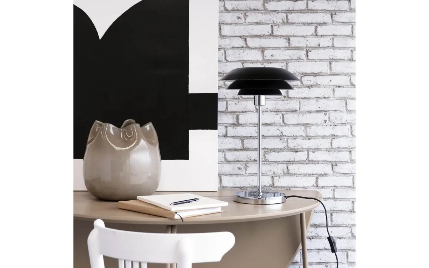 DL31 Bordslampa 50cm Svart/Krom