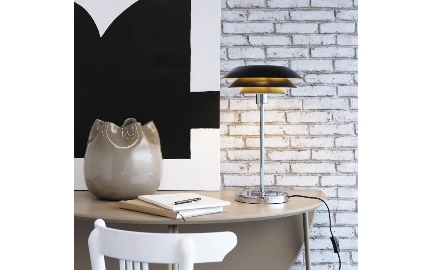 DL31 Bordslampa 50cm Svart/Krom