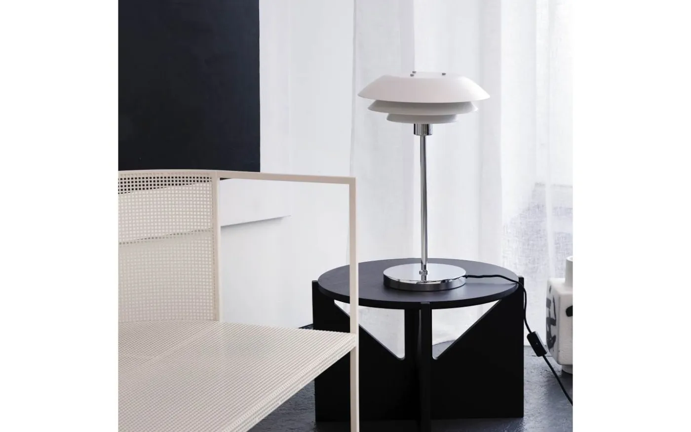 DL31 Bordslampa 50cm Vit/Krom