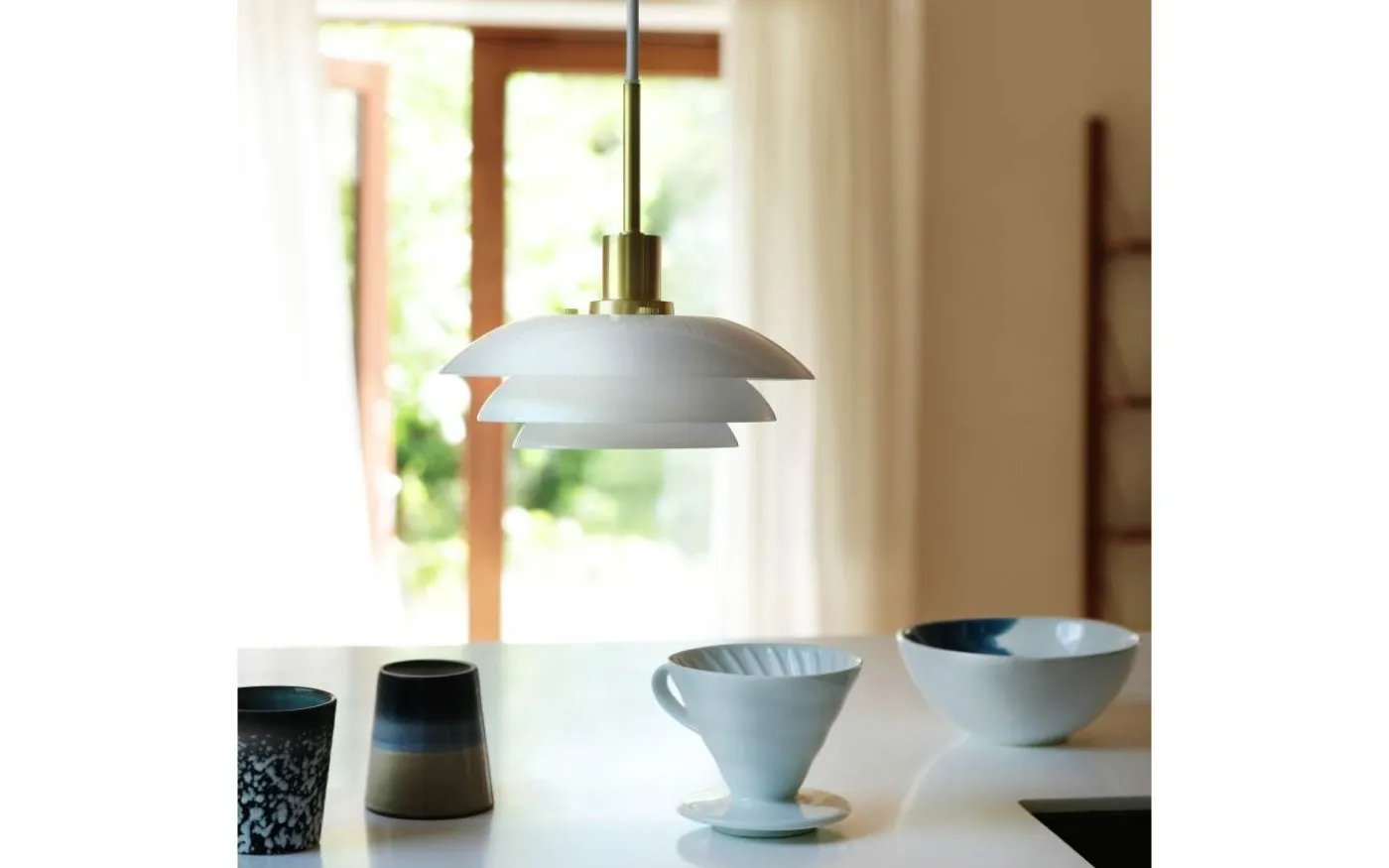 DL20 Fönsterlampa 20cm Opal/Mässing