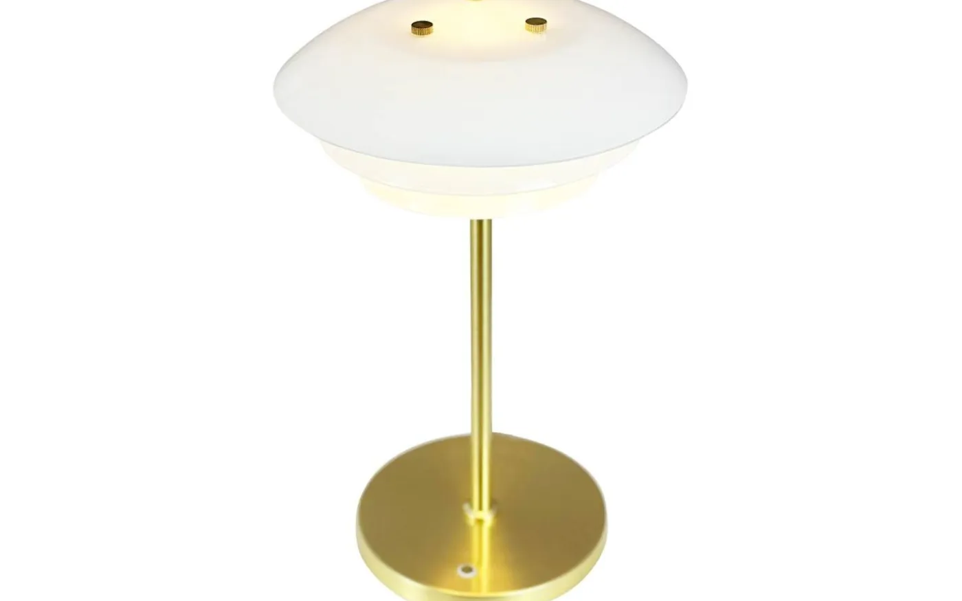 DL20 Uppladdningsbar Bordslampa 30cm LED 3000K 1,5W Opal/Mässing