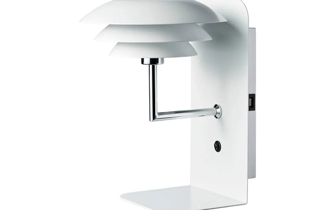 DL20 Vägglampa USB Vit/Krom