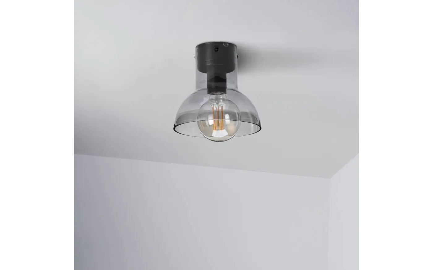 Down Plafond 19cm Svart/Rök