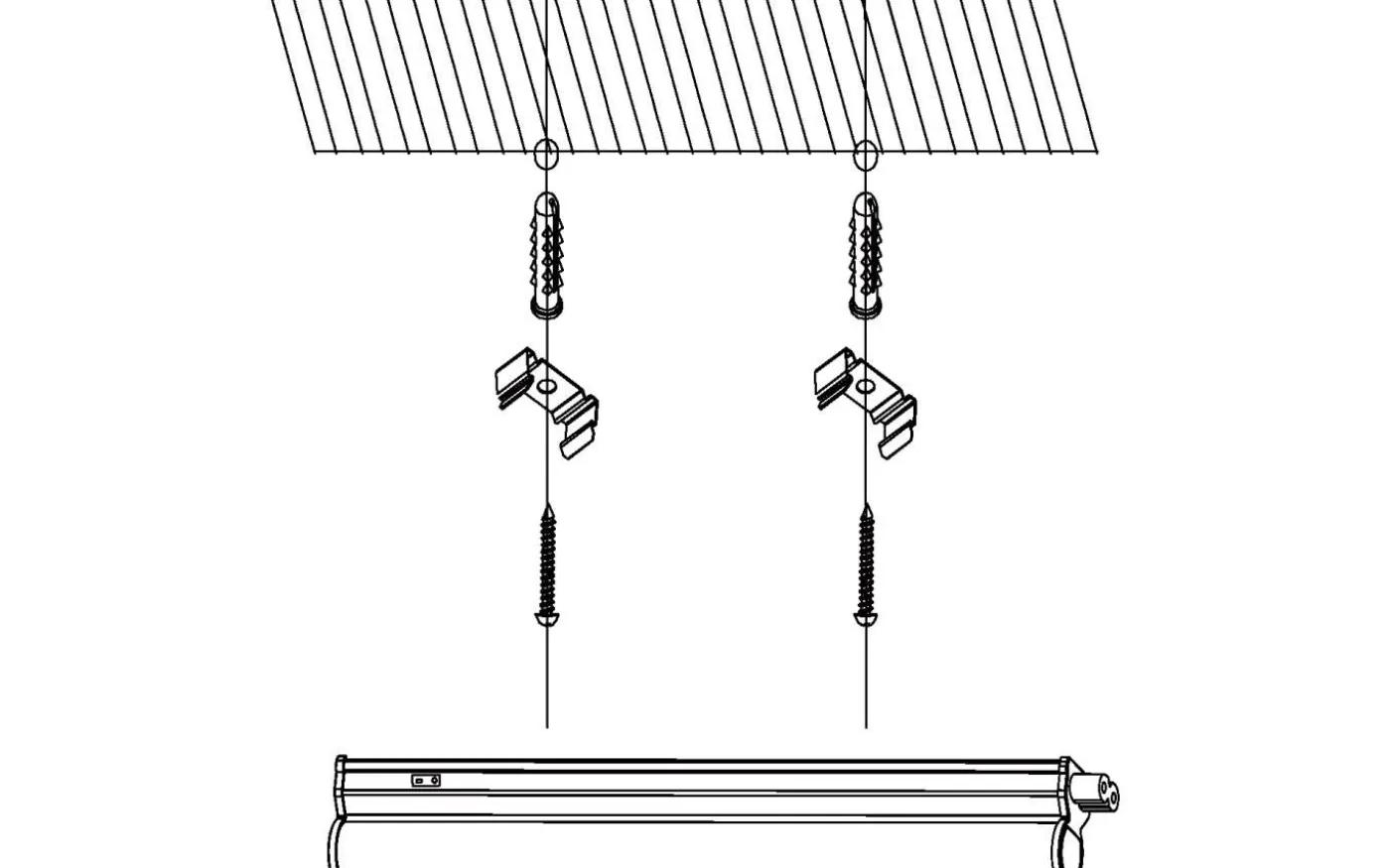 Dundry Bänkbelysning 117cm LED 4000K 13W Vit