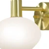Elba Vägglampa Matt Mässing/Opalvit IP44