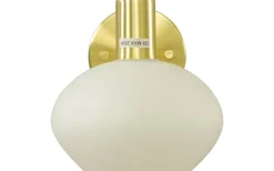 Elba Vägglampa Matt Mässing/Opalvit IP44