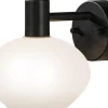 Elba Vägglampa Svart/Opalvit IP44