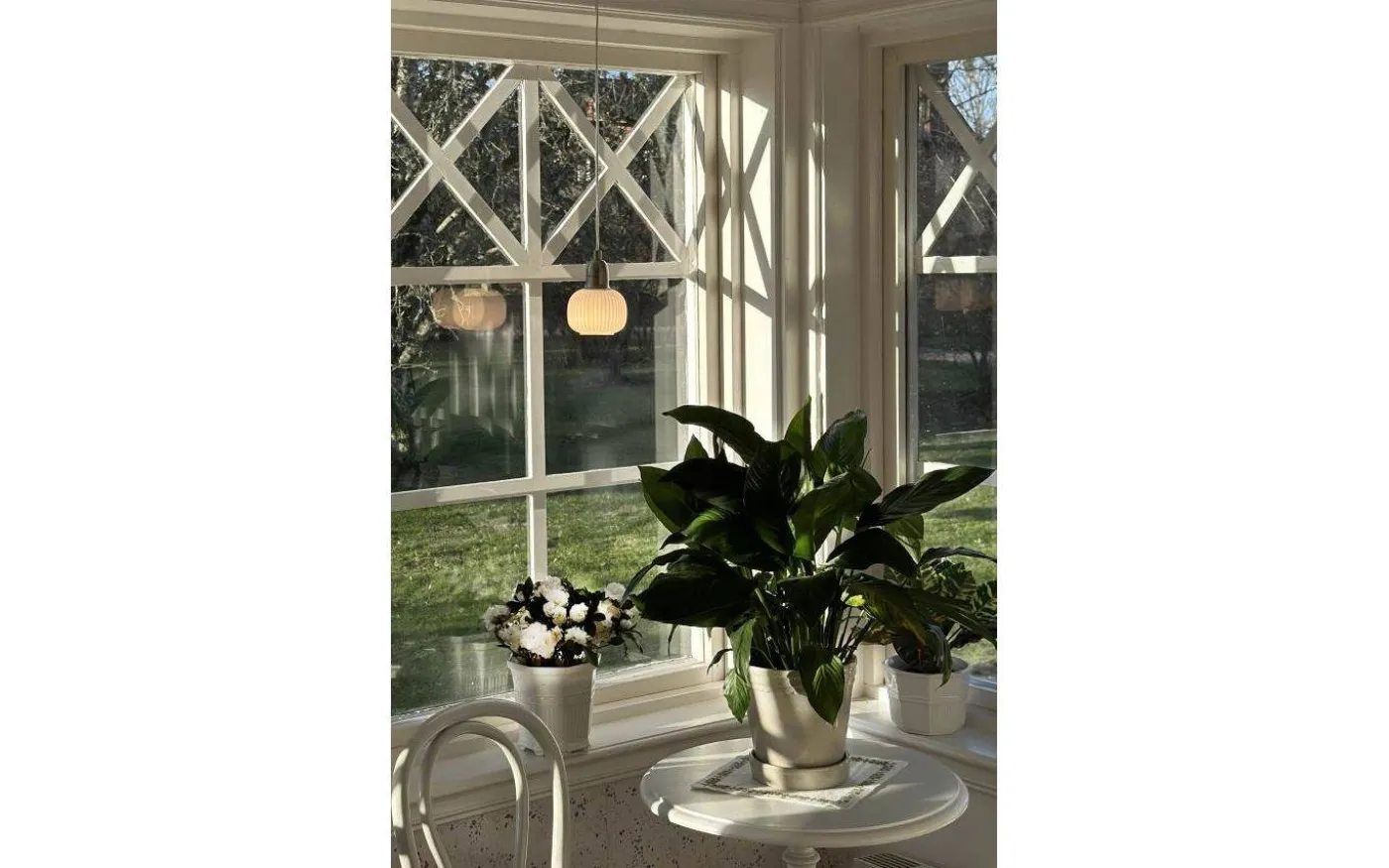 Elin Fönsterlampa 10cm Stål/Opal