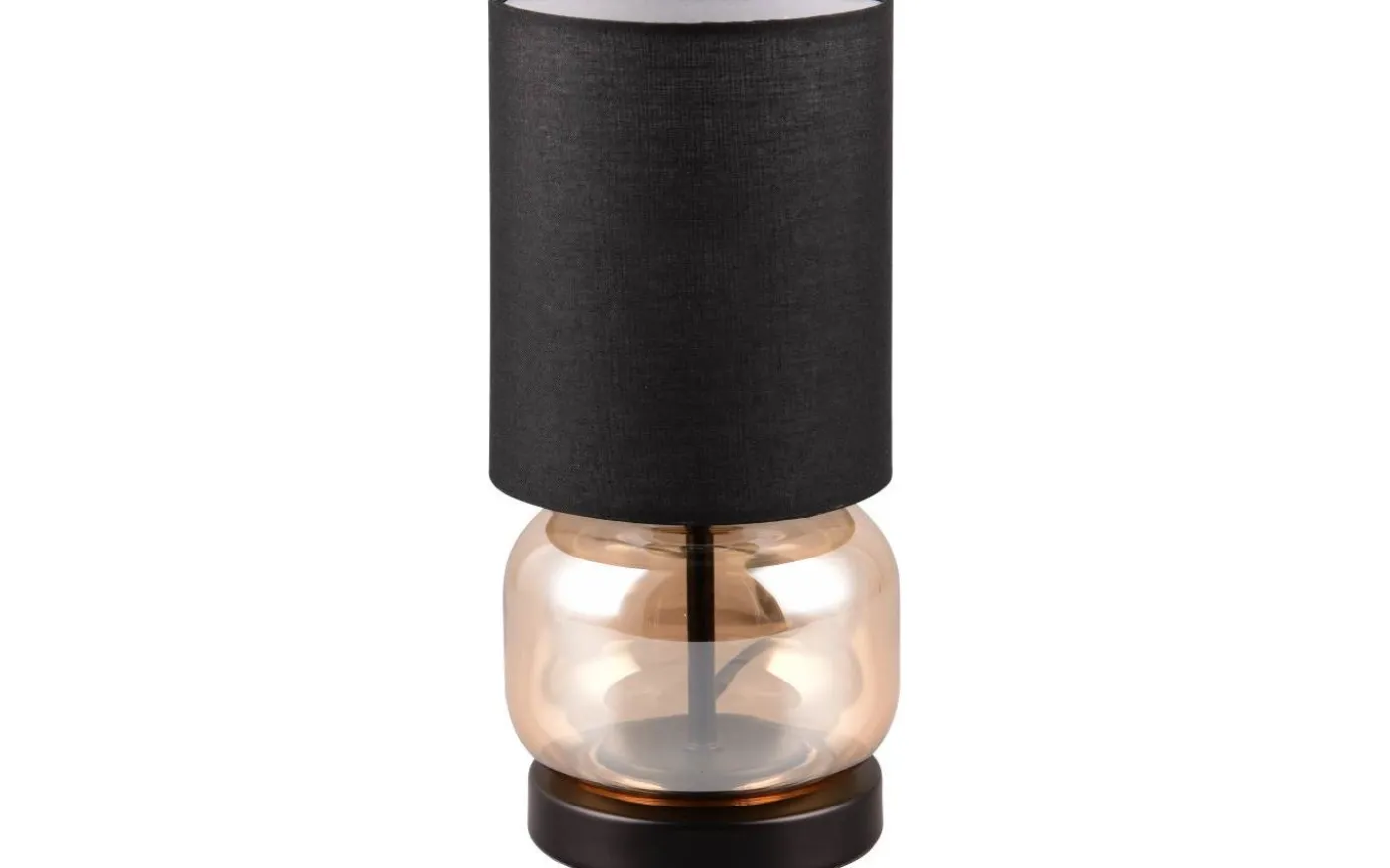 Elio Bordslampa E27 matt svart/bärnstensfärgad