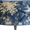Eliza Floral Oval Lampskärm 20cm Blå