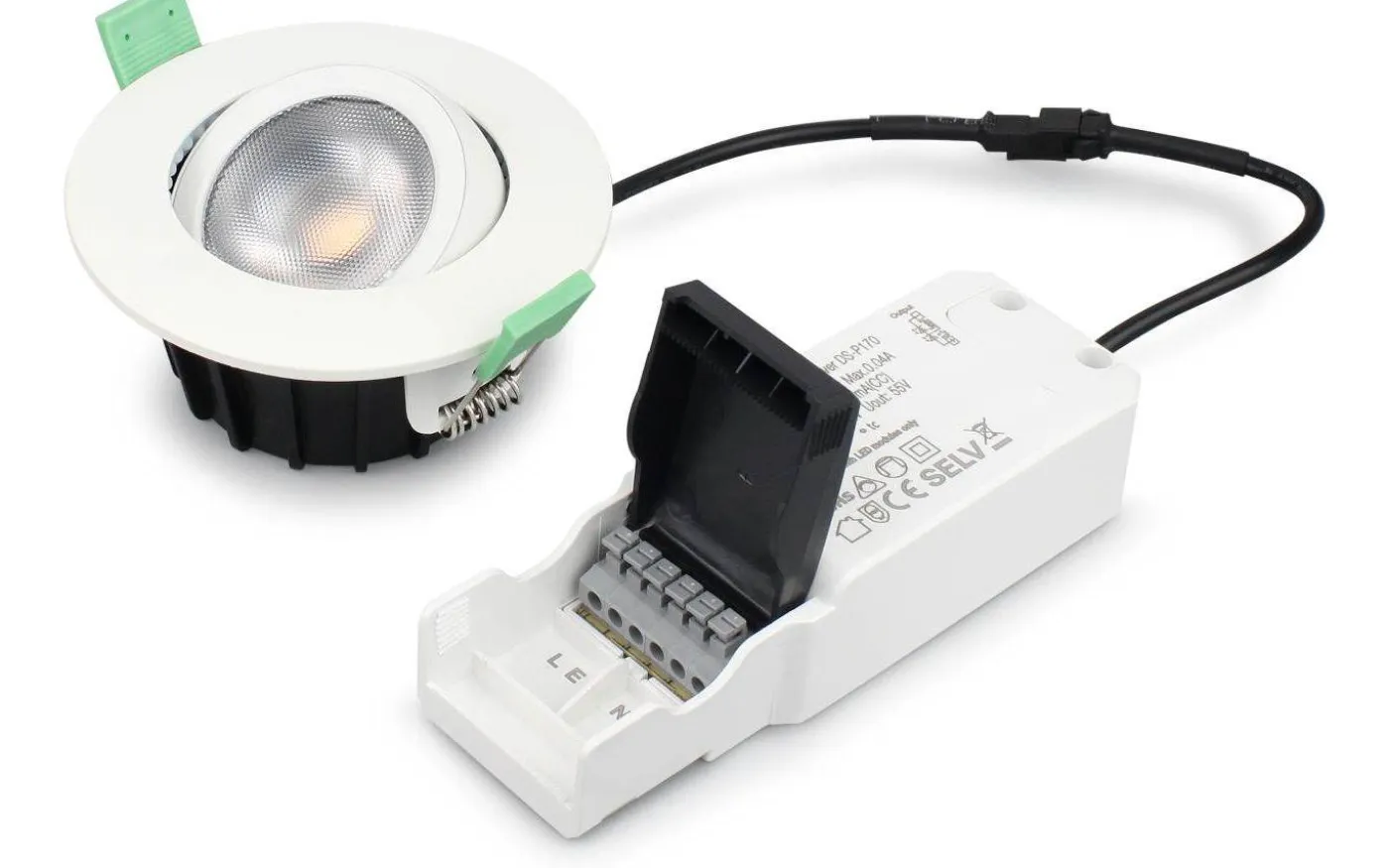 Ellen 230V Spotlight Dim to Warm 2200-2700K 6W Vit IP65