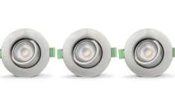 Ellen 230V Spotlight Dim to Warm 2200-2700K 6W Borstad Stål 3-pack IP65