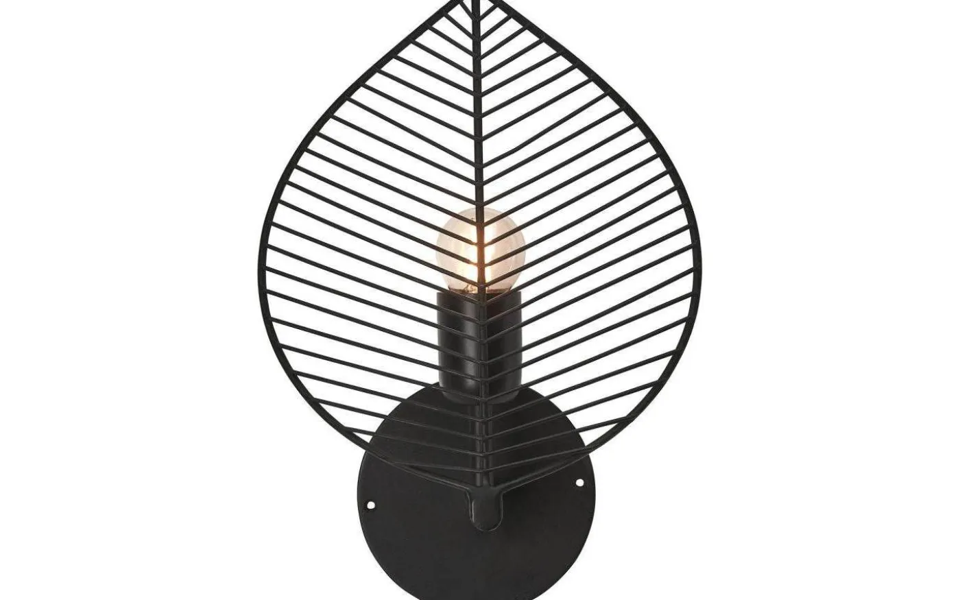 Elm Vägglampa 33cm Svart