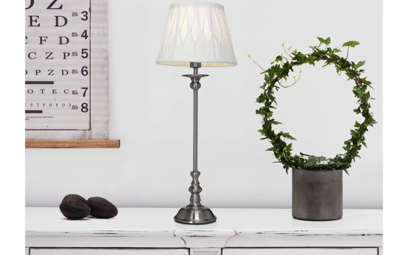 Elsa Lampfot 48cm Borstad Krom