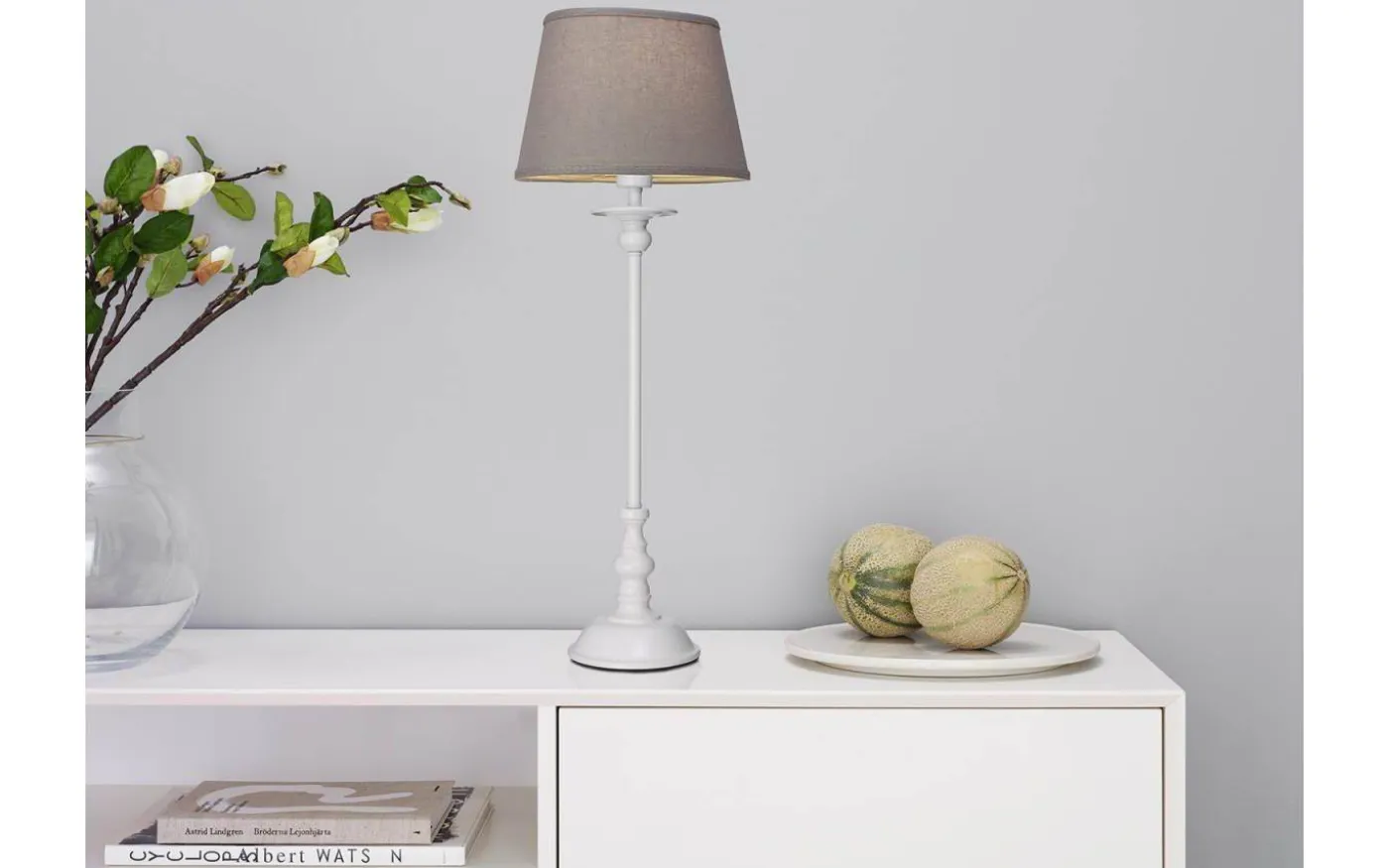 Elsa Lampfot 48cm Vit