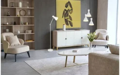 Enzo Golvlampa E27 matt vit