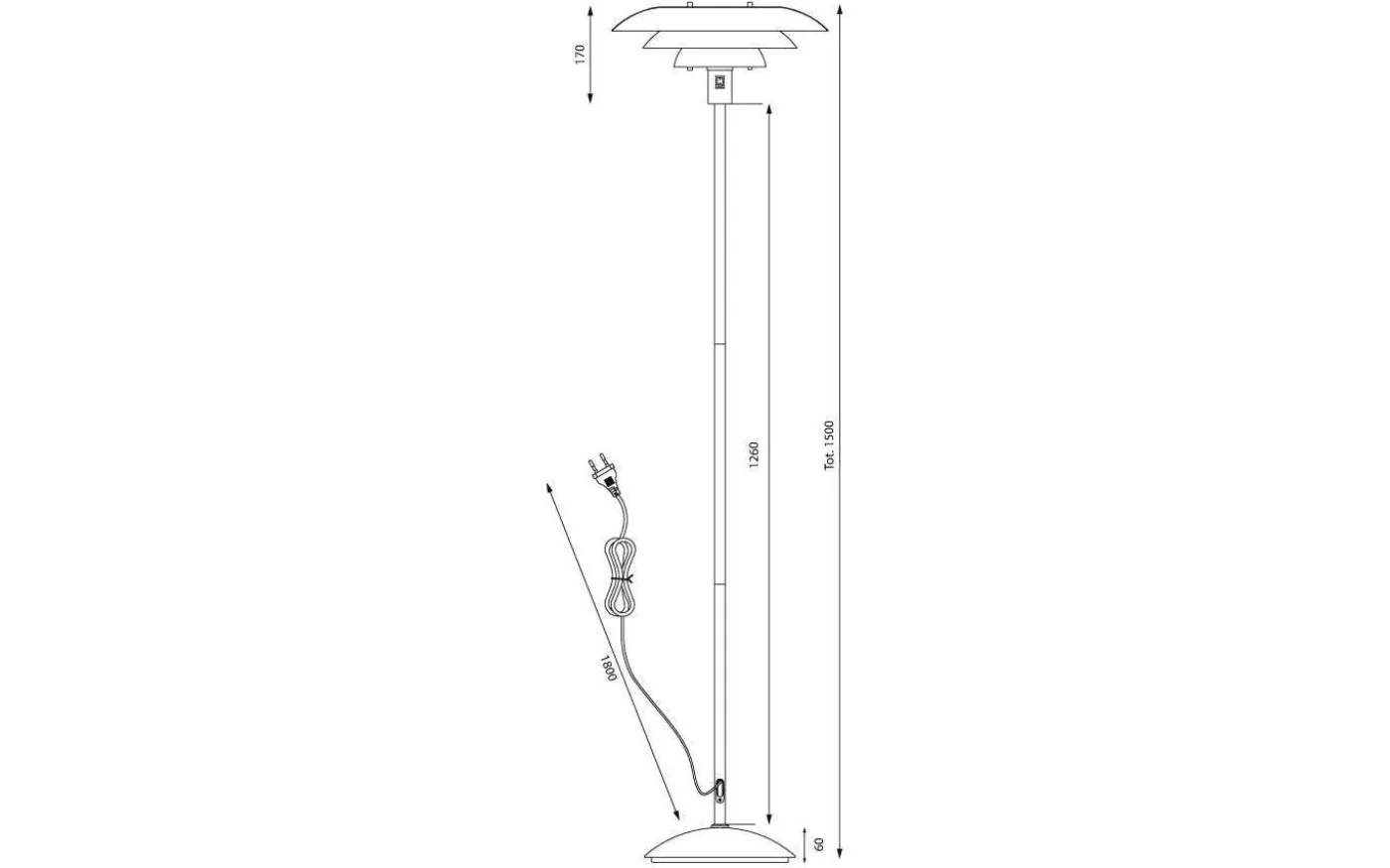 Epsilon Golvlampa 150cm Vit