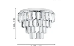 Erseka Kristallplafond 49cm Krom