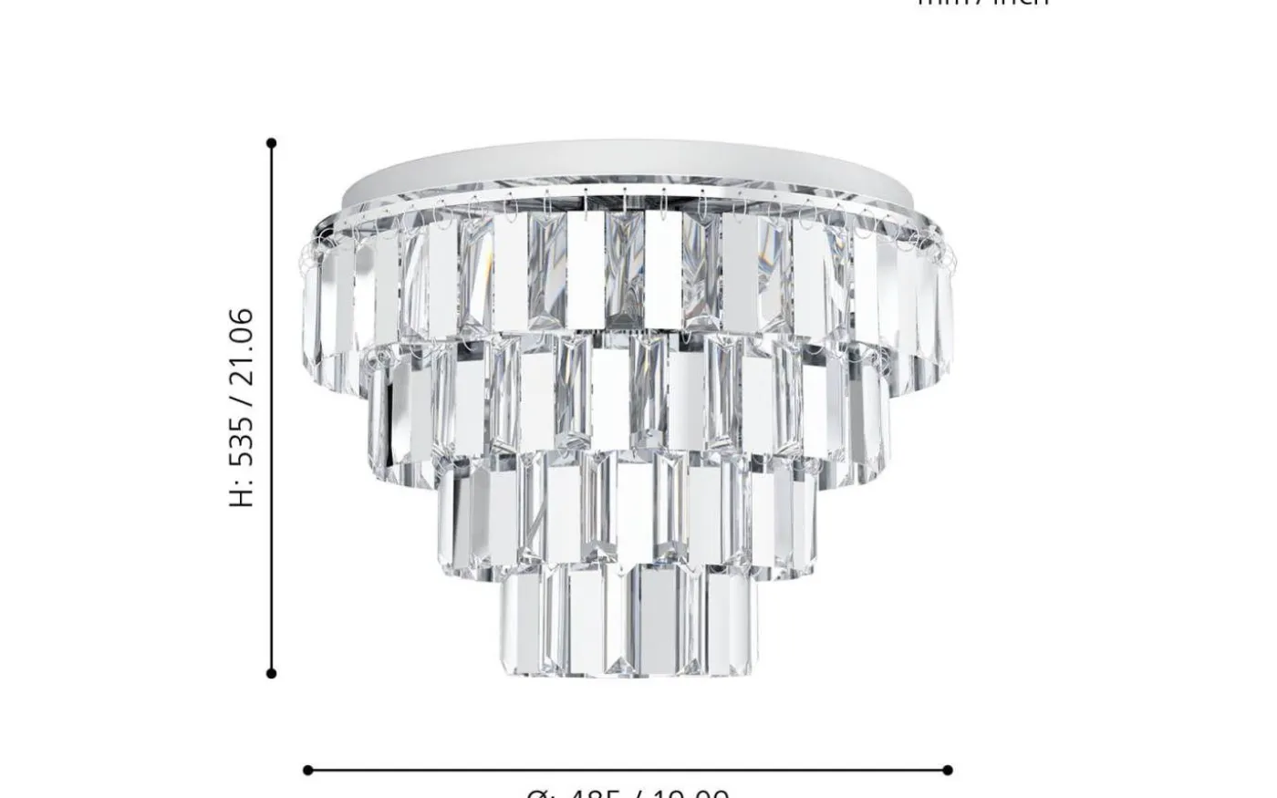 Erseka Kristallplafond 49cm Krom