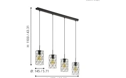Estevau Taklampa 98cm Mörkbrun