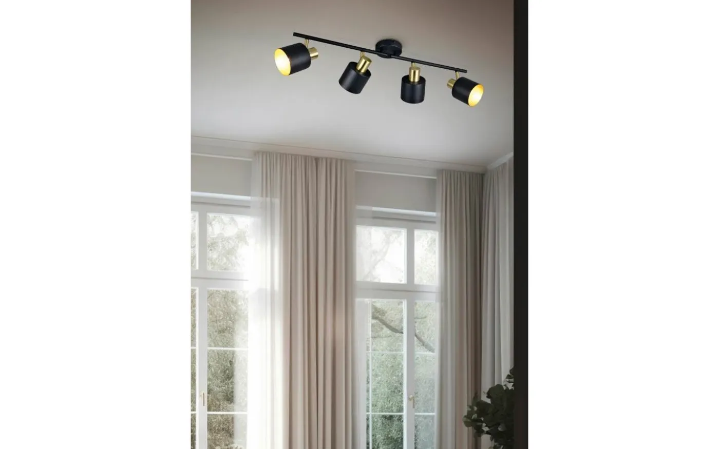 Eva Spotlight 4-delad E14 svart/guld