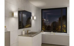 Evoke L Vägglampa Mässing/Opalglas IP44