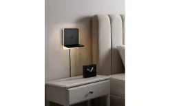 Fairfield Vägglampa LED mattsvart med laddningsstation