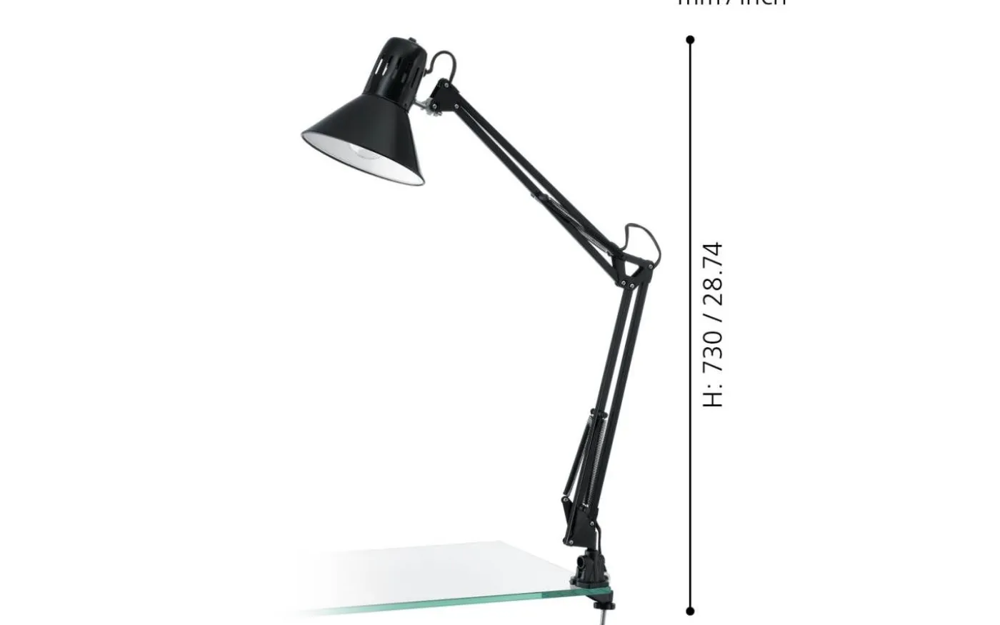 Firmo Klämlampa 73cm Svart