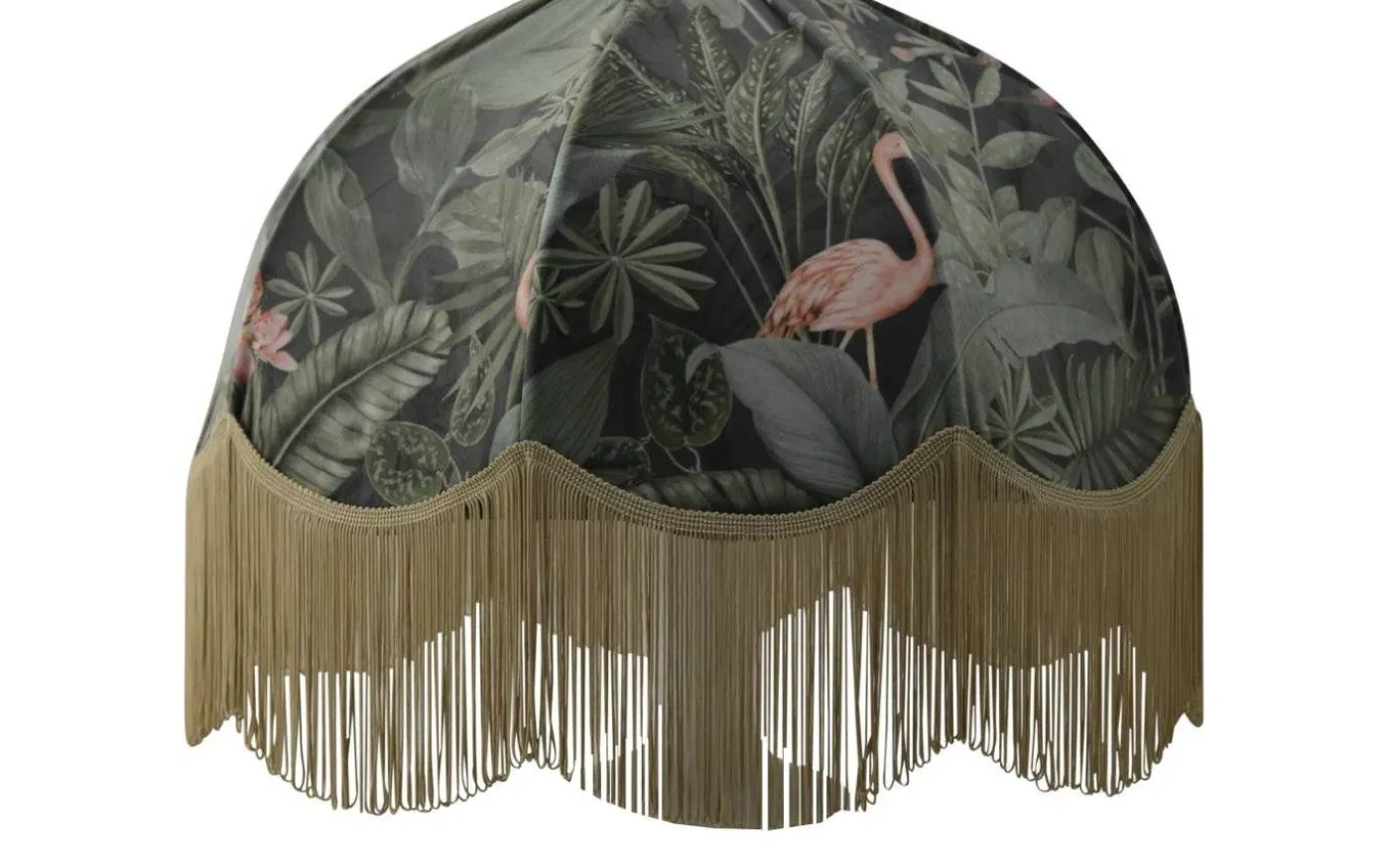 Flamingo Jungle Lampskärm Ø35cm Lyxfrans Guld