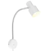 Flexibel Vägglampa Vit/Krom