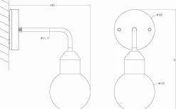 Florens Vägglampa Svart/Opal IP44
