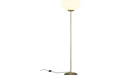 Fomento Golvlampa E27 matt mässing/vit