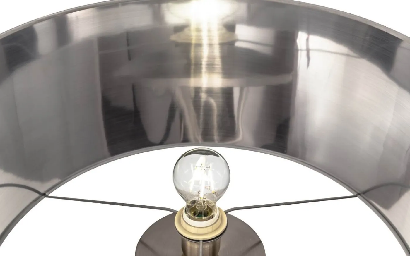 Fondachelli Golvlampa 152cm Nickel/Vit