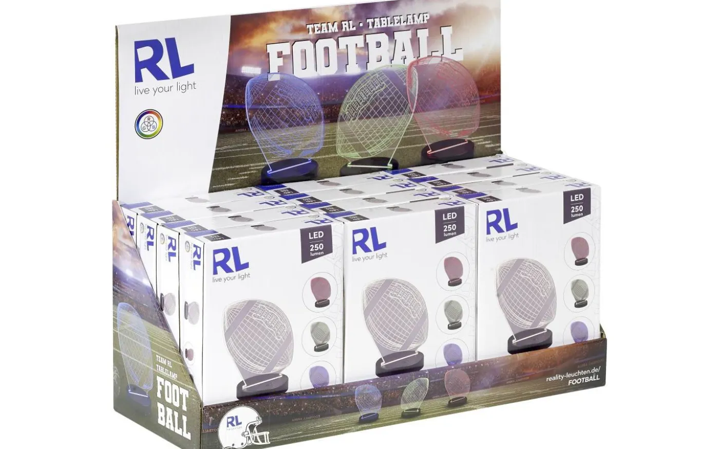 Football Bordslampa LED mattsvart RGBW