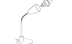 Fox Skrivbordslampa 32cm GU10 LED 3000K 3W Vit