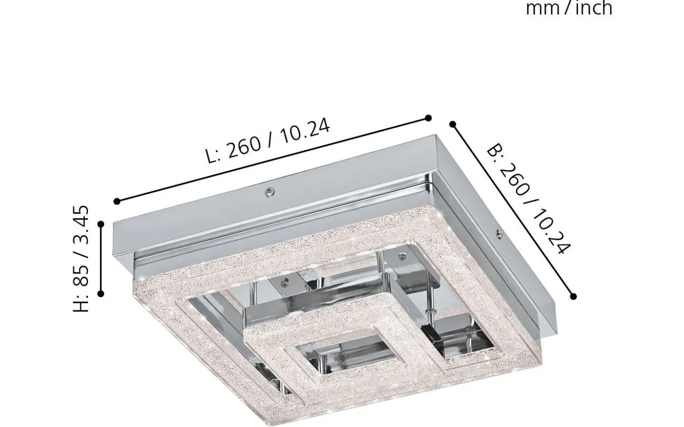 Fradelo Plafond 26cm LED 3000K 11,5W Krom