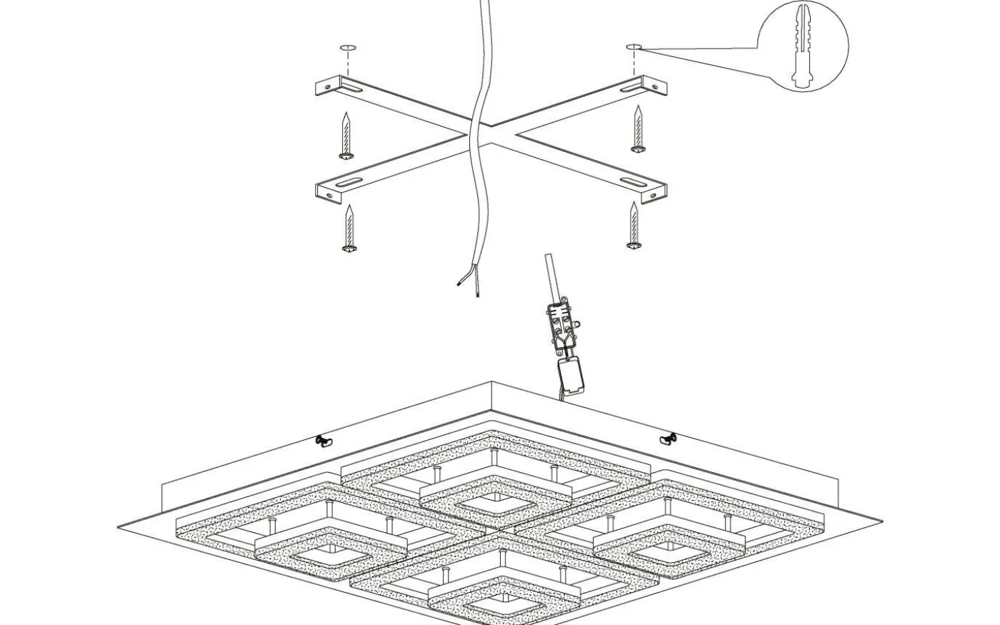 Fradelo Plafond 52cm LED 3000K 48W Svart