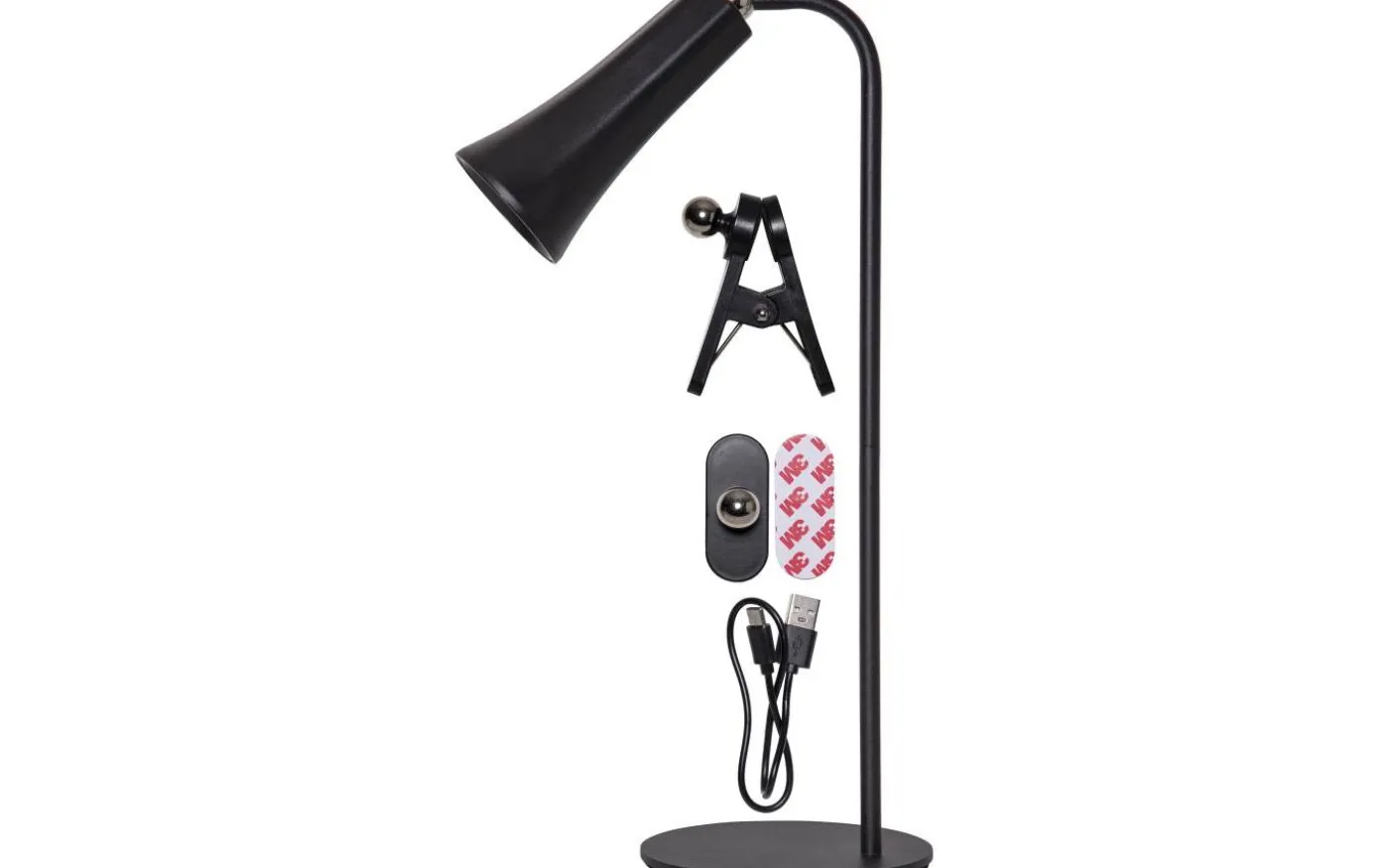 Functional Uppladdningsbar Bordslampa 3-i-1 Svart