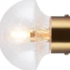 Fungo Vägglampa/Plafond 16cm Klar/Borstad Mässing IP44