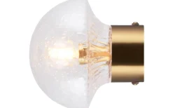 Fungo Vägglampa/Plafond 16cm Klar/Borstad Mässing IP44