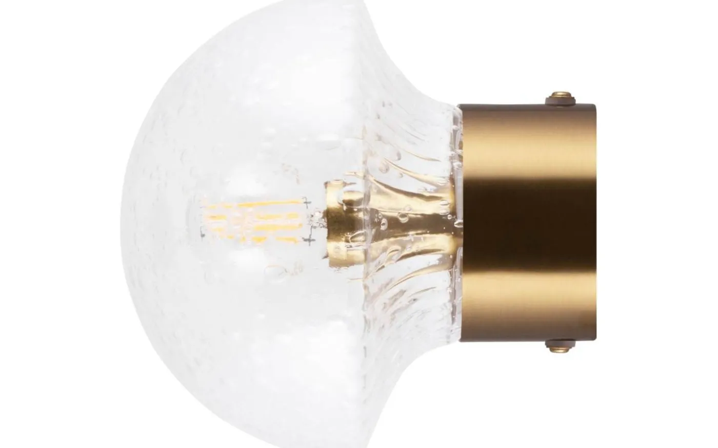Fungo Vägglampa/Plafond 16cm Klar/Borstad Mässing IP44