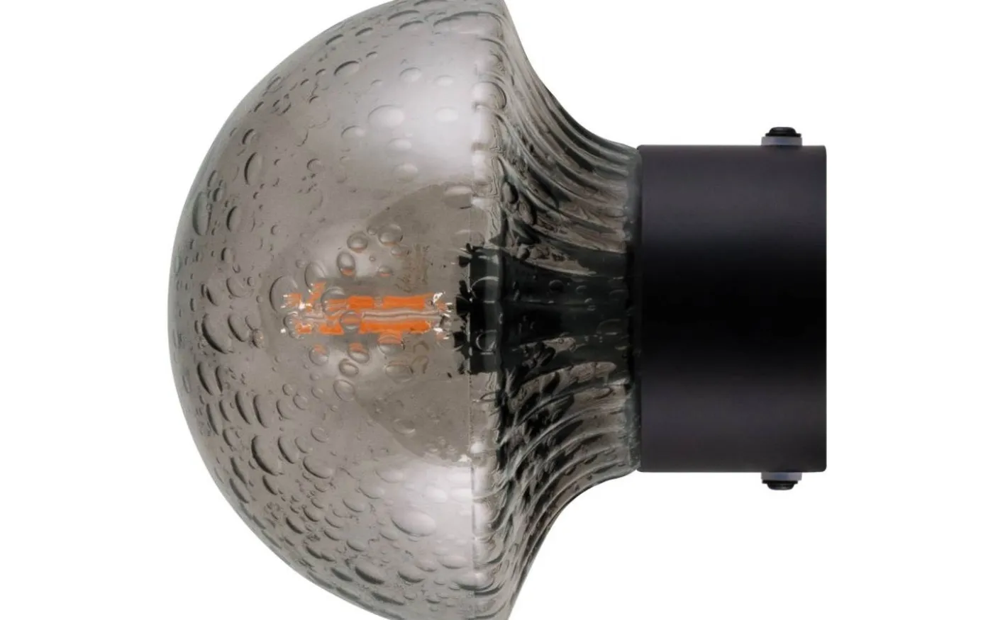 Fungo Vägglampa/Plafond 16cm Rök/Svart IP44