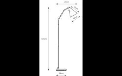 Funil Golvlampa LED 3-Steg-DIM 144cm Svart