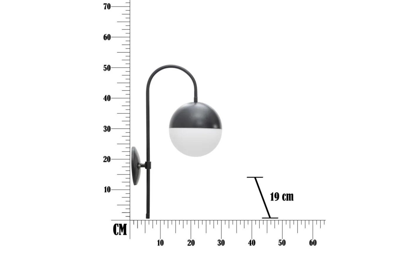 Fusion Vägglampa 51cm Svart