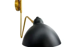 Futura Vägglampa Svart med Mässingsarm