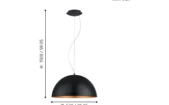 Gaetano Taklampa 53cm Svart/Koppar