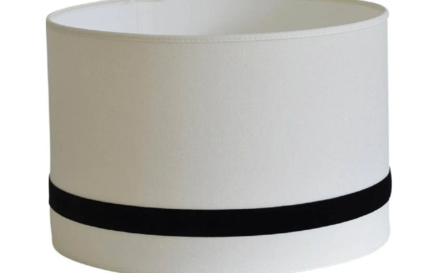 Galaxy Cylinder Lampskärm Hög Ø25cm Offwhite Black Ribbon