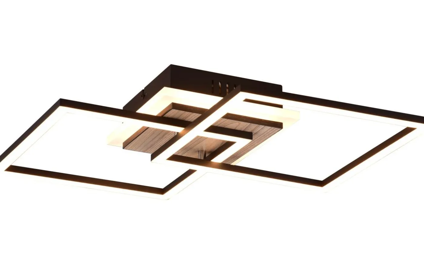 Giro Plafond LED fyrkantig träimitation/mattsvart
