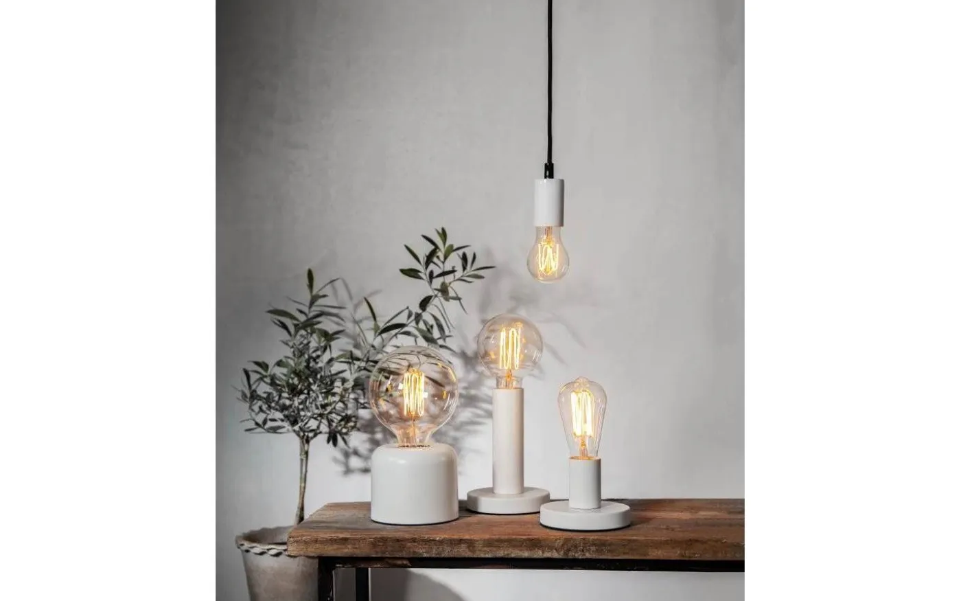 Glans Bordslampa 17cm Vit