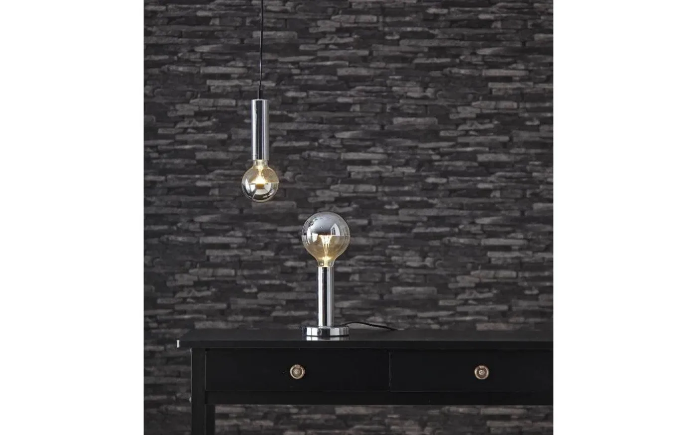 Glans Pendel E27 3,5m kabel Krom